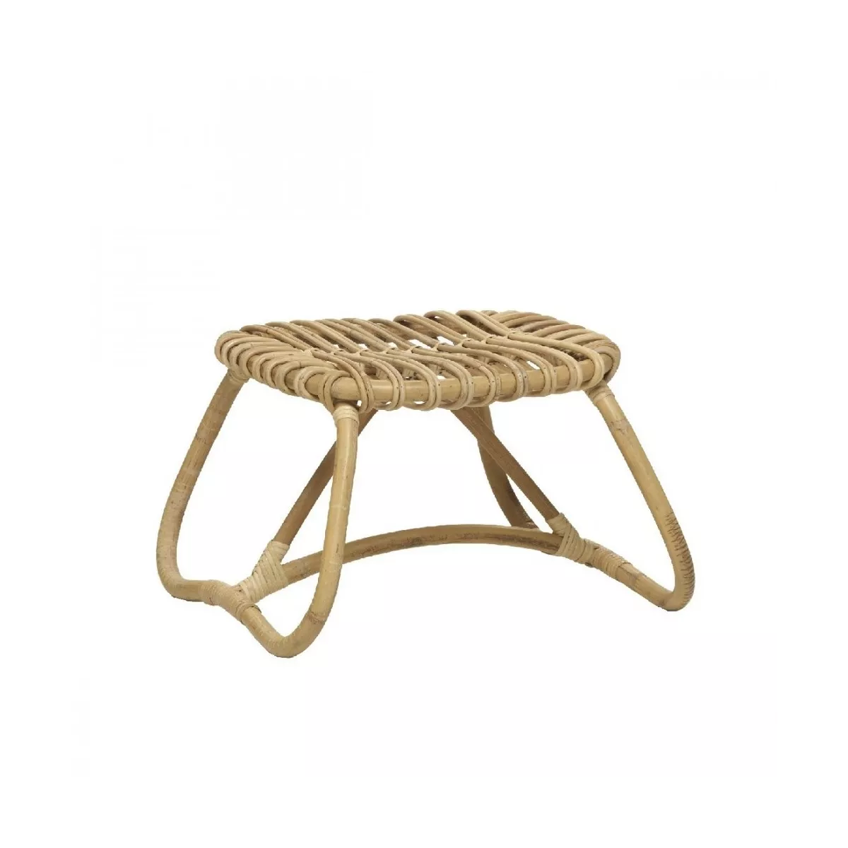 Pouf Boucle en Rotin