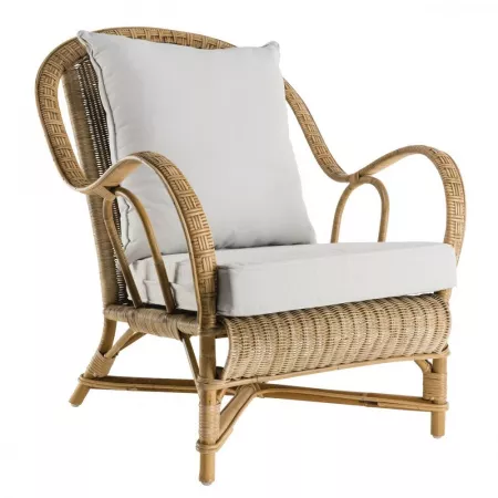 Fauteuil Nantucket Rotin Patiné