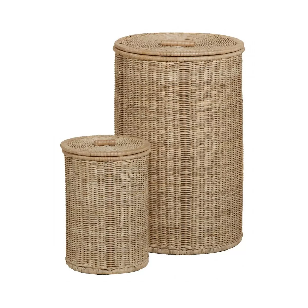 Panière Linge 40x40 Ronde Rotin Naturel