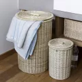 Panière Linge 40x40 Ronde Rotin Naturel