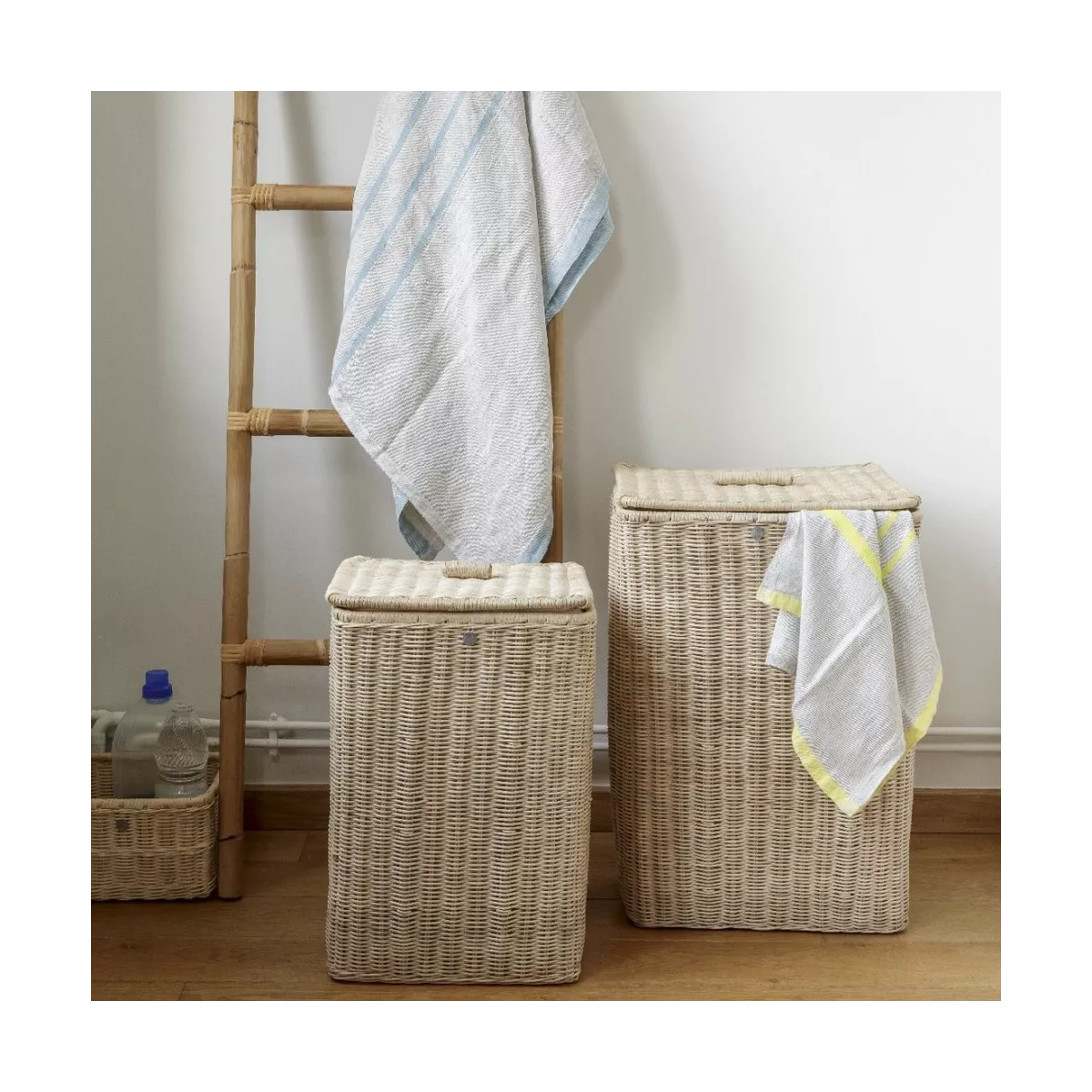 Panière Linge Rectangulaire 32x23 Rotin Naturel