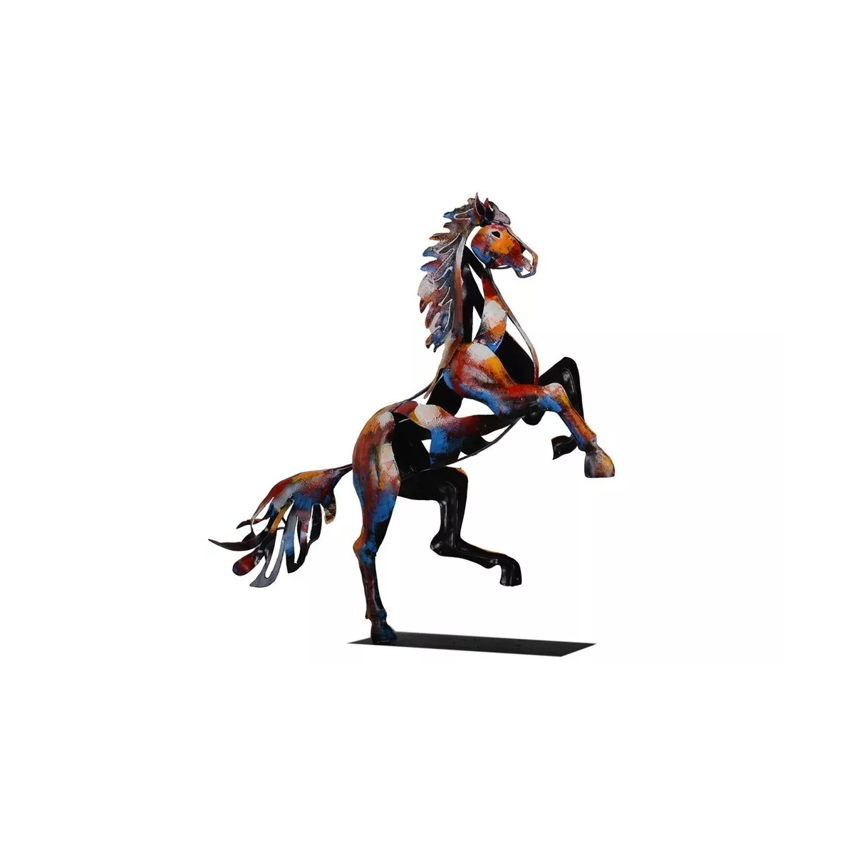 Sculpture Métal Cheval Cabré Pigment H50