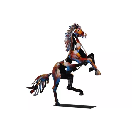 Sculpture Métal Cheval Cabré Pigment H50