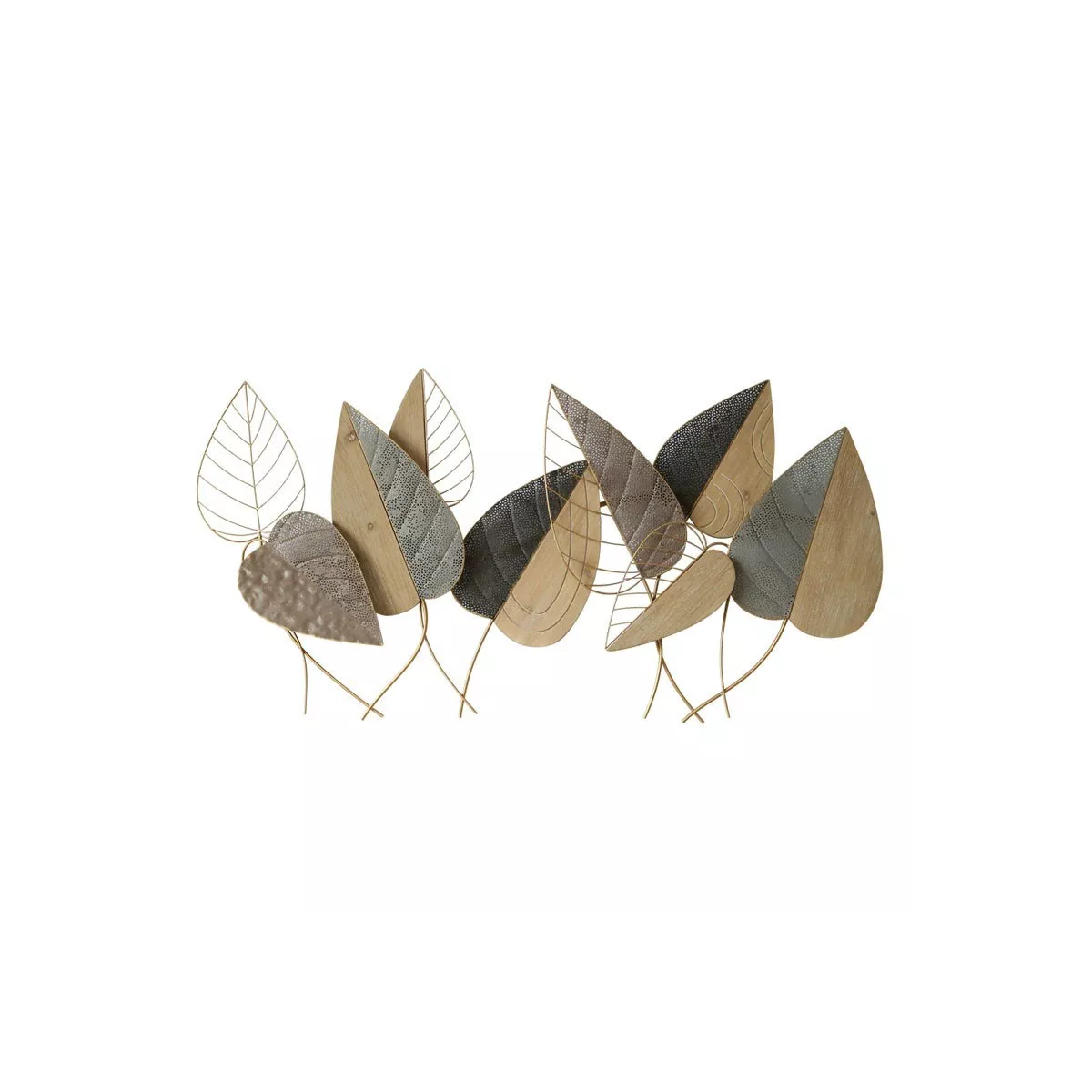 Décoration Murale Feuilles bois et métal