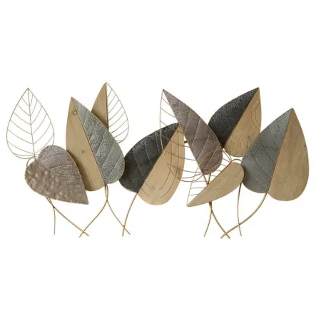 Décoration Murale Feuilles bois et métal