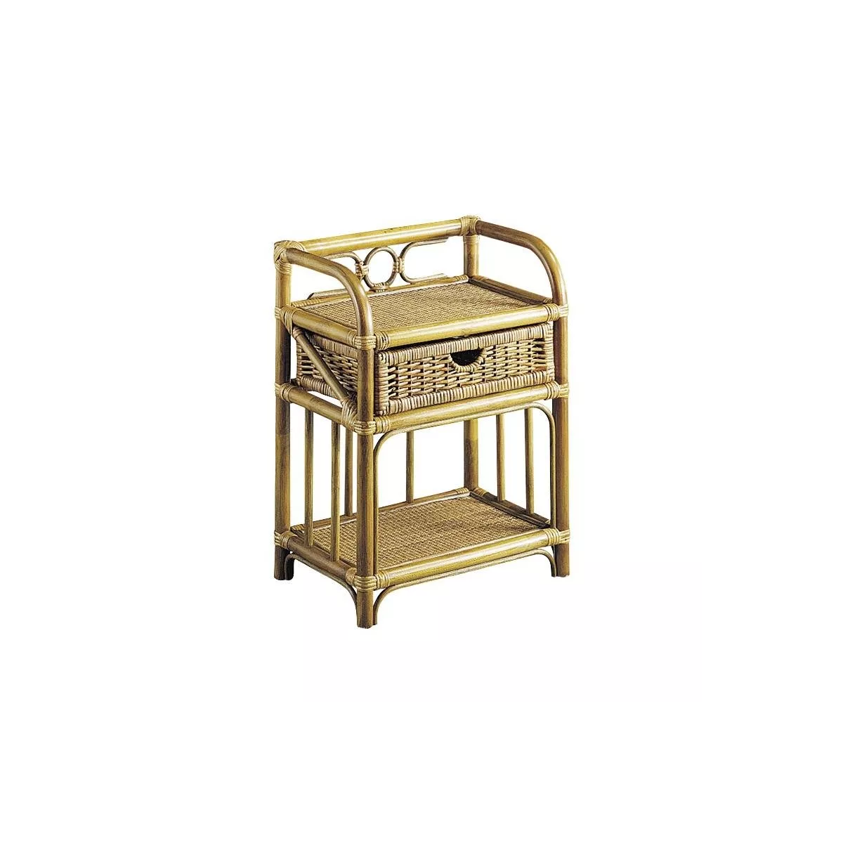 Meuble rangement rotin 1 tiroirs Miel