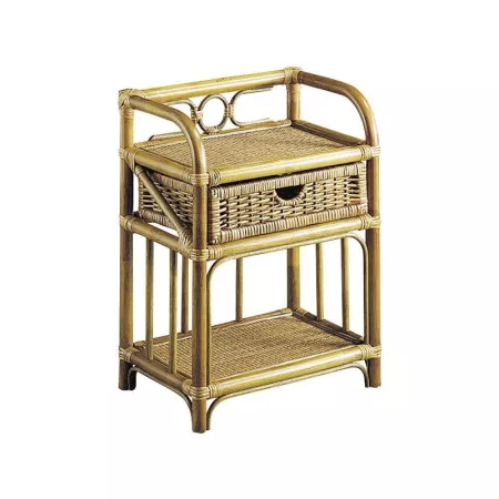 Meuble rangement rotin 1 tiroirs Miel