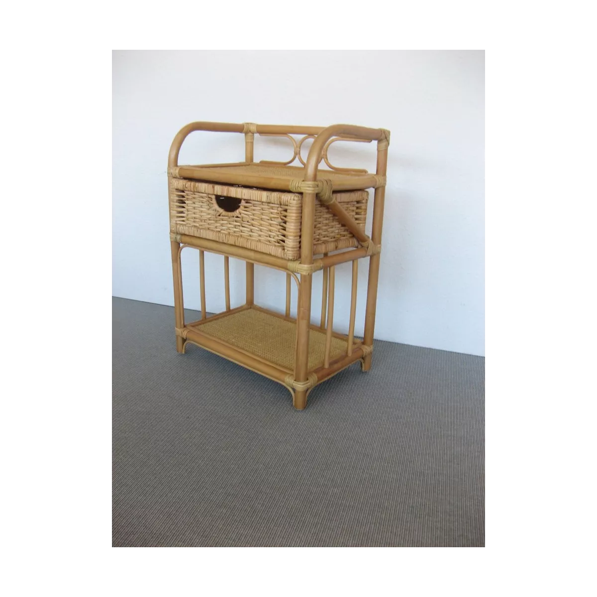 Meuble rangement rotin 1 tiroirs Miel