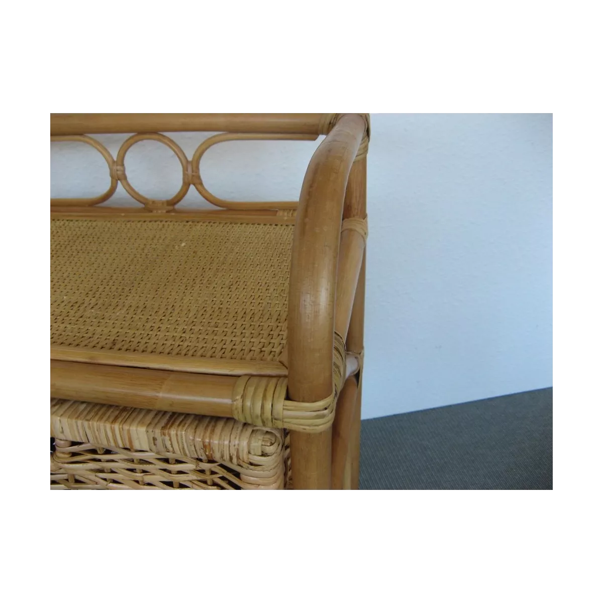 Meuble rangement rotin 1 tiroirs Miel