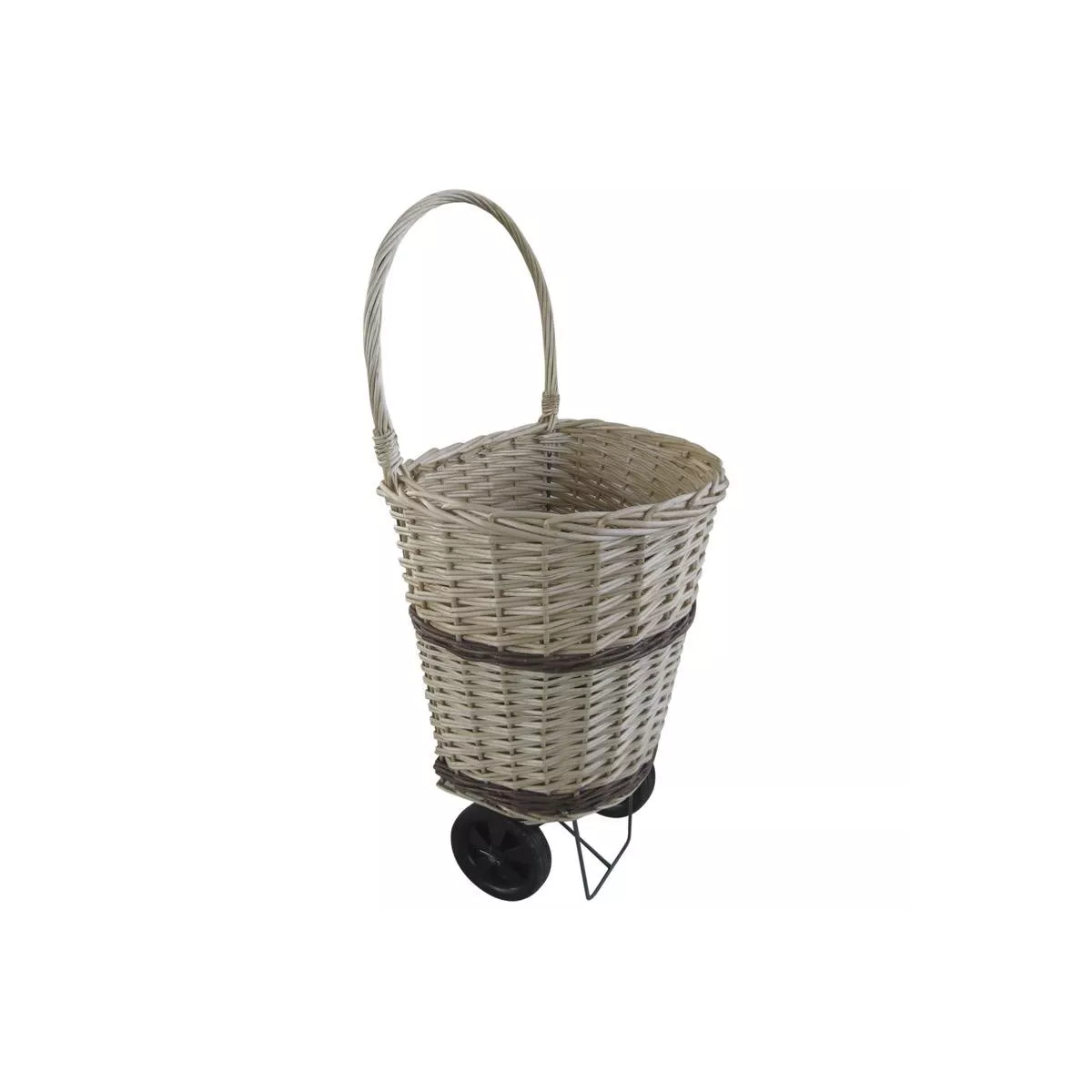 Chariot Osier Naturel avec liseret Bicolore