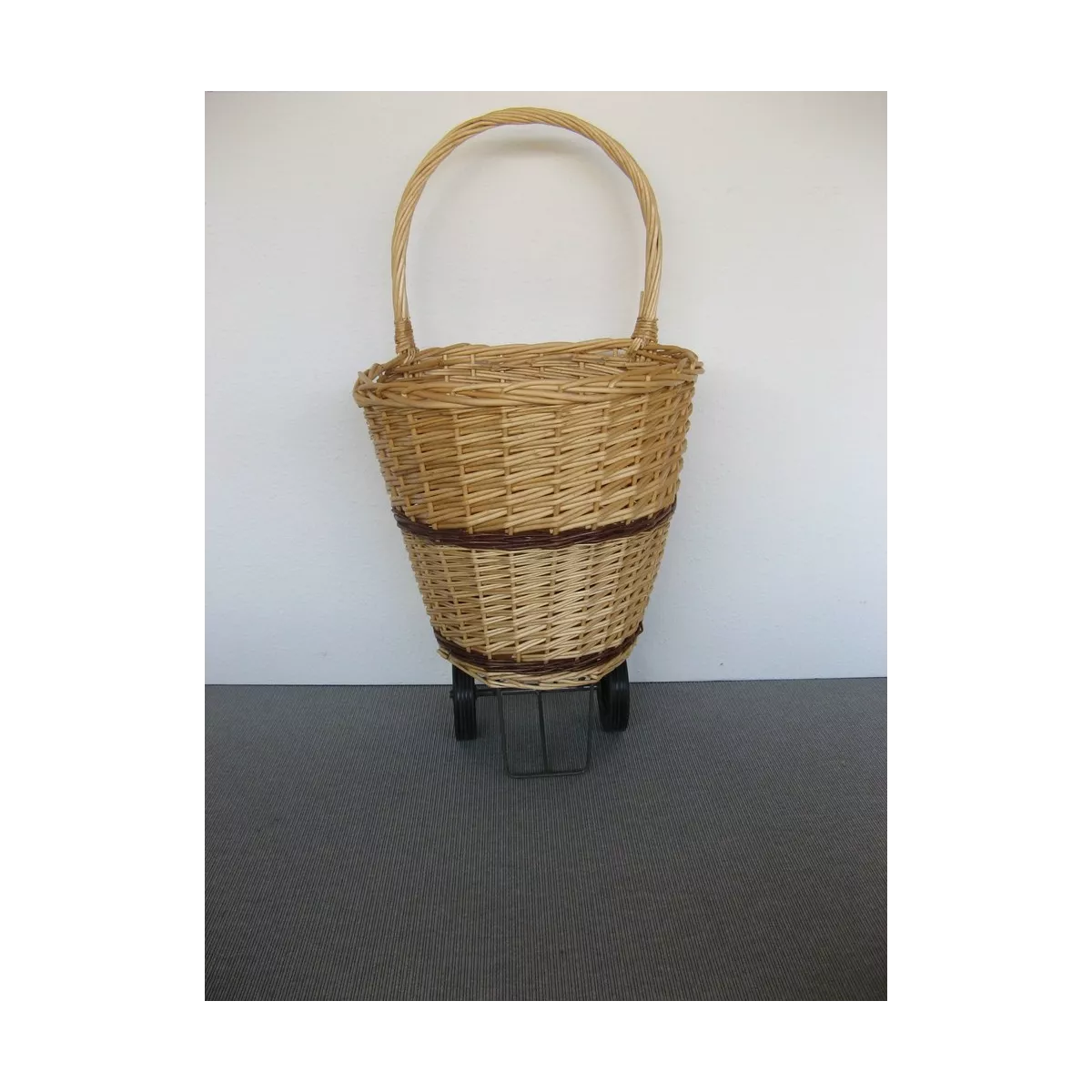 Chariot Osier Naturel avec liseret Bicolore