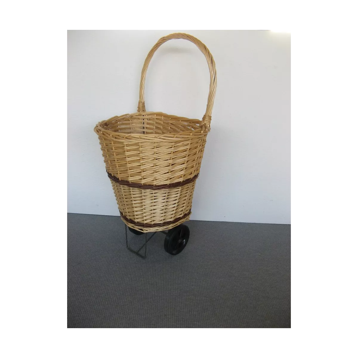 Chariot Osier Naturel avec liseret Bicolore