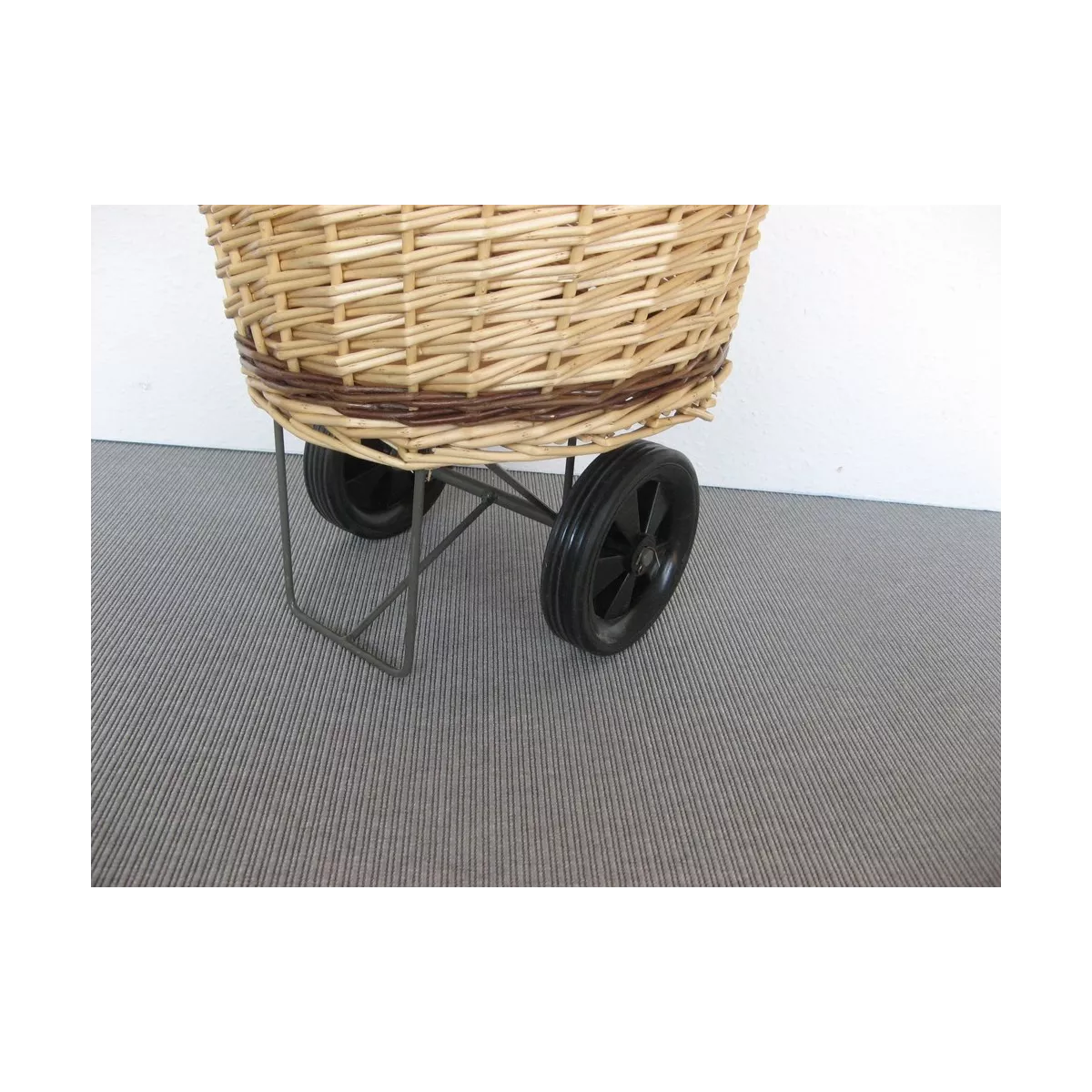 Chariot Osier Naturel avec liseret Bicolore