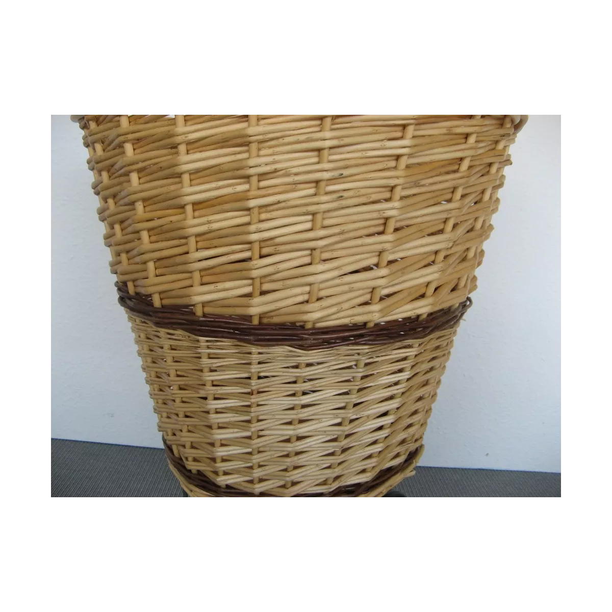 Chariot Osier Naturel avec liseret Bicolore