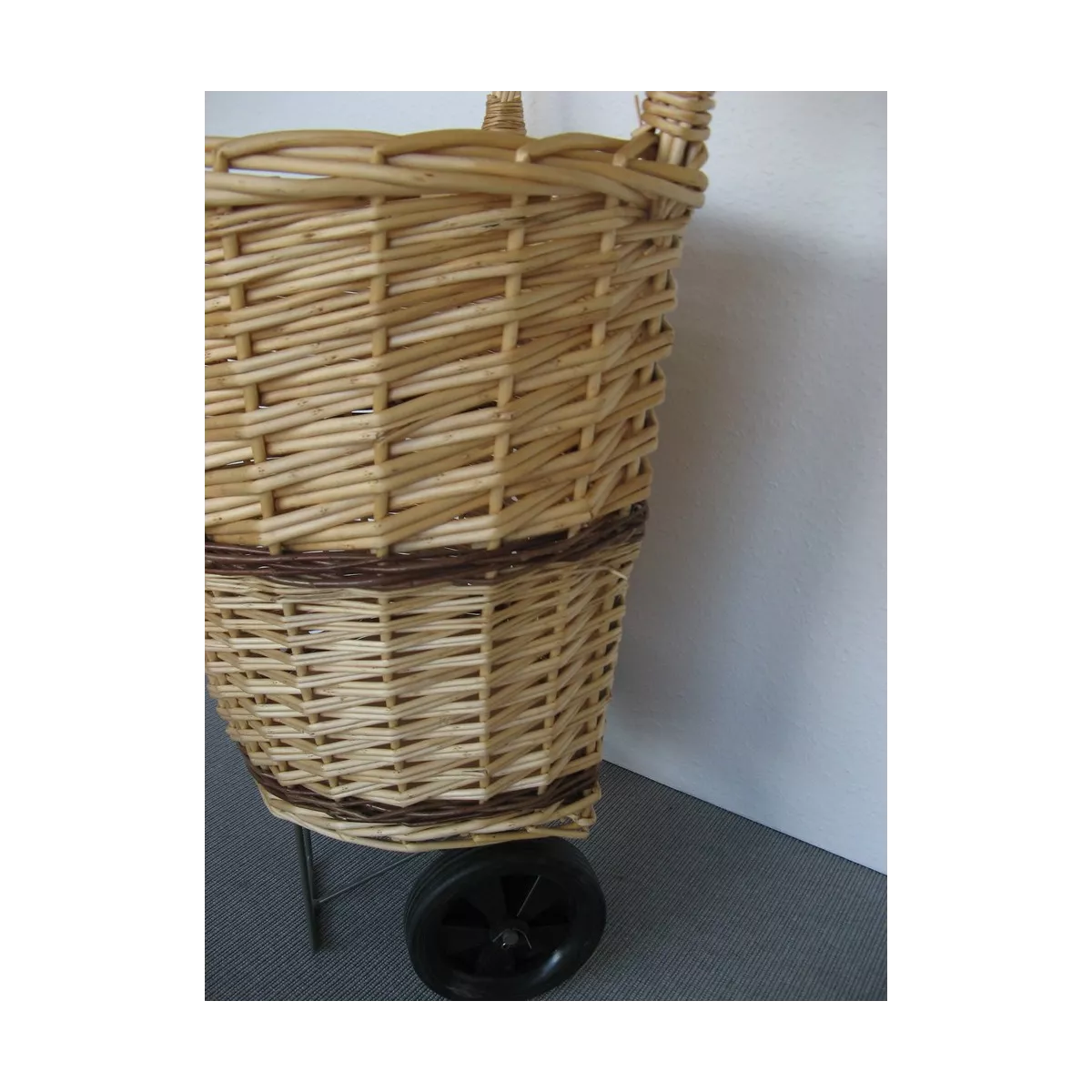 Chariot Osier Naturel avec liseret Bicolore