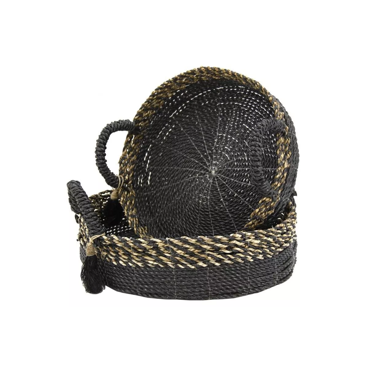 Corbeille raphia et jonc 33x33