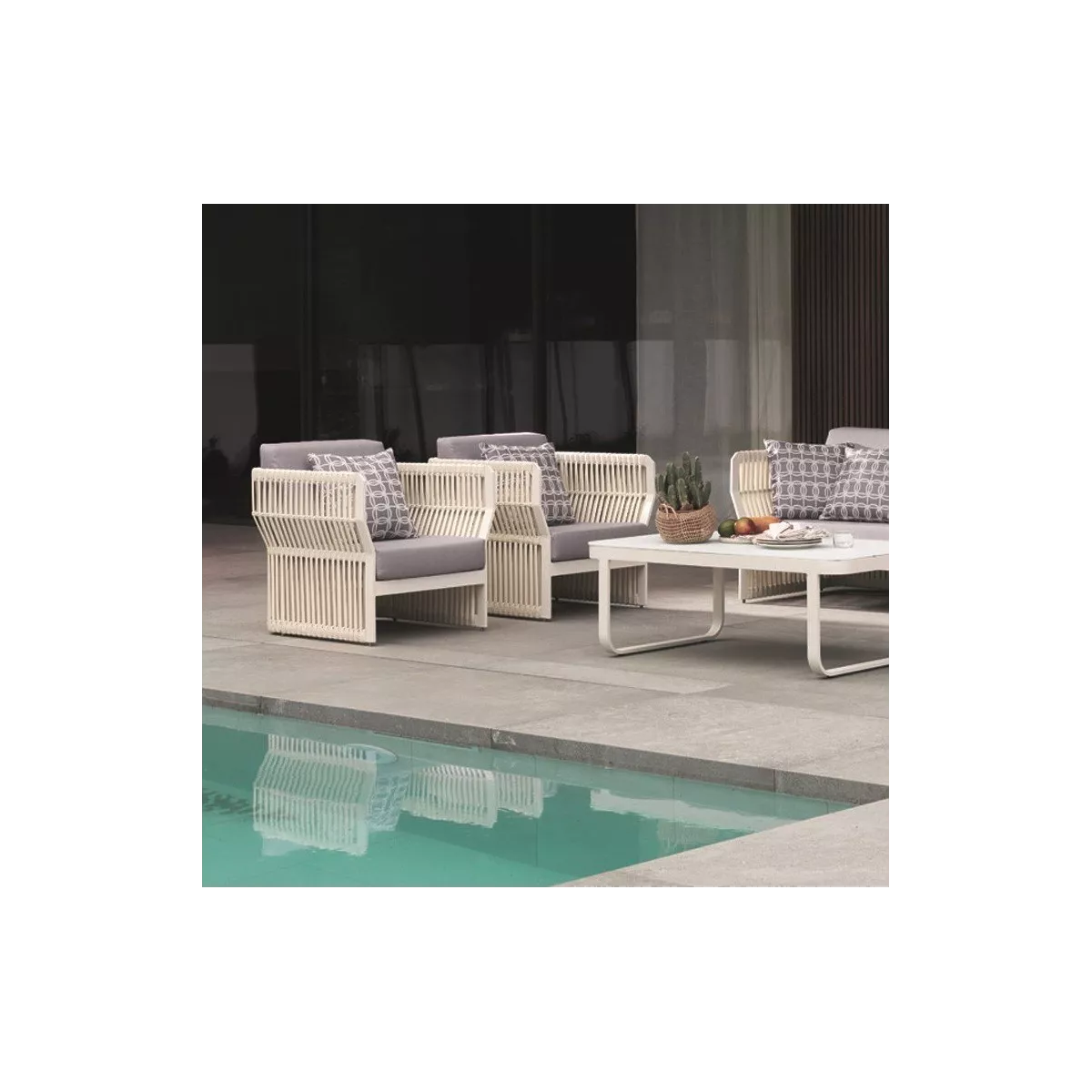 Table Basse Cires Aluminium et verre 130x70