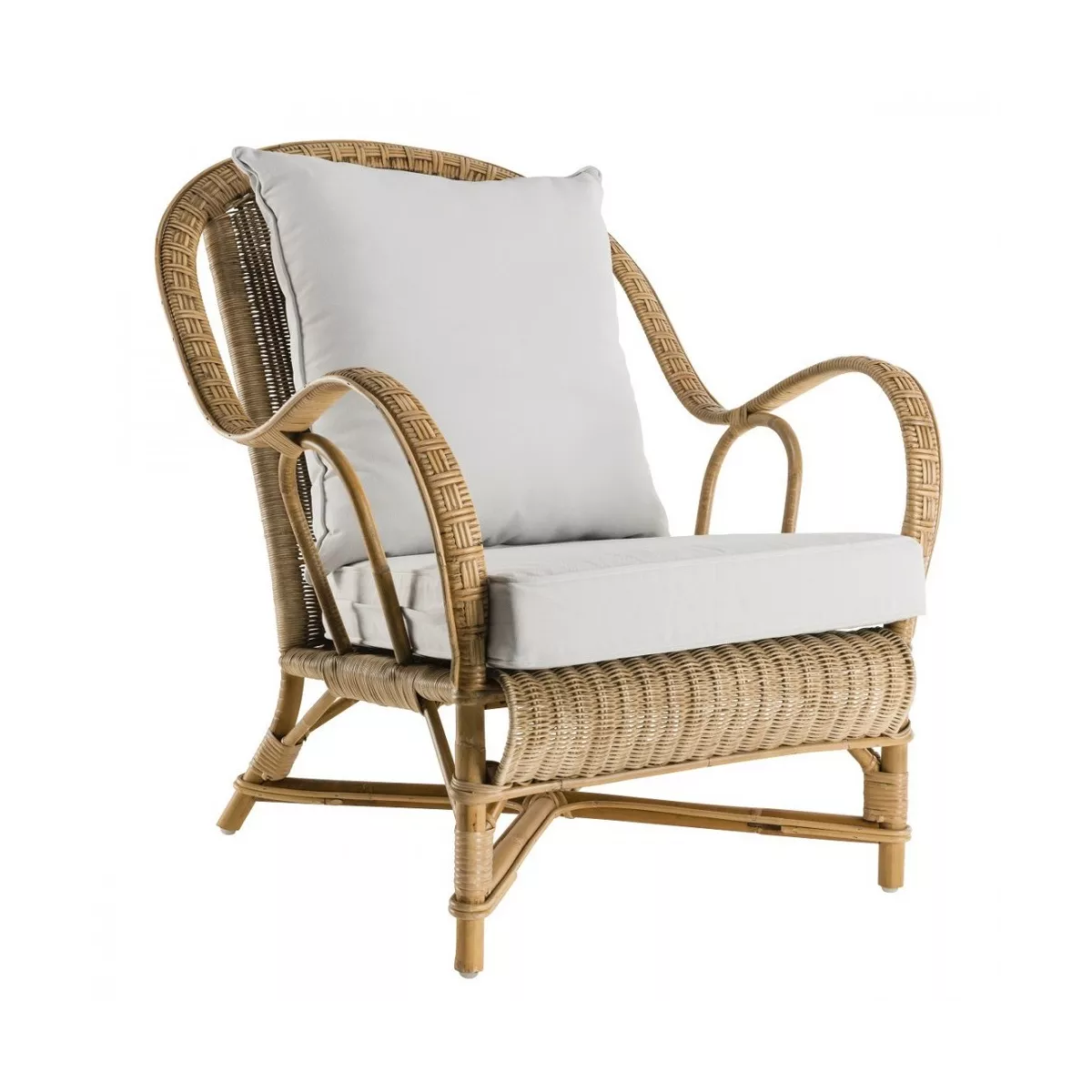 Salon Nantucket Rotin Patiné : 1 Canapé+ 2 Fauteuils + Table Basse