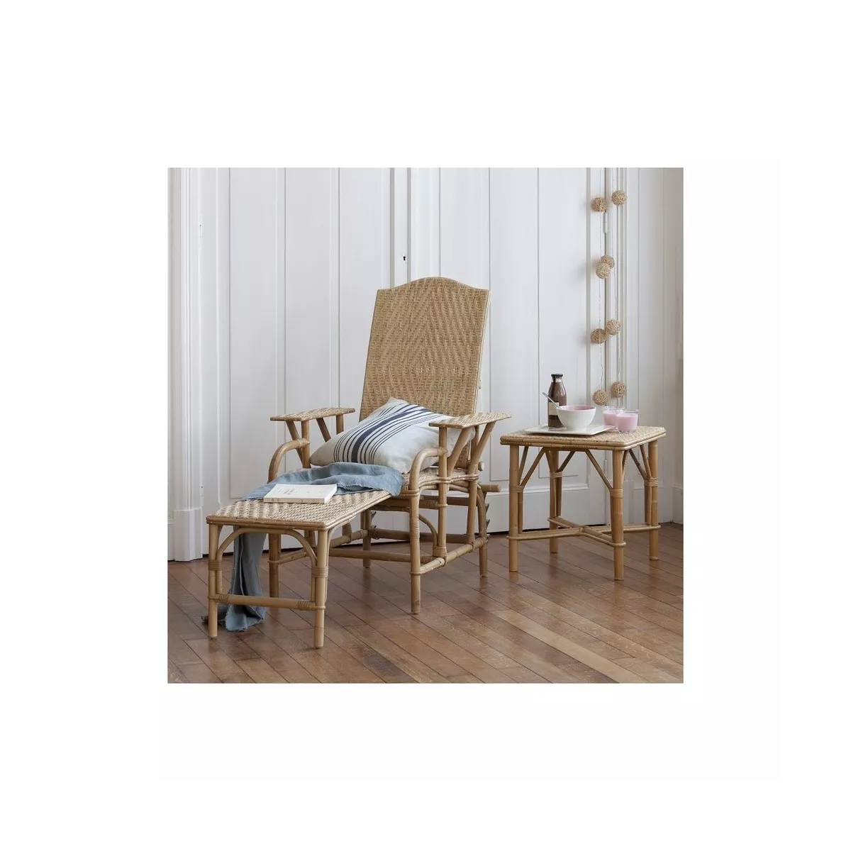 Table Basse Grand Mère Rotin Naturel 50x50