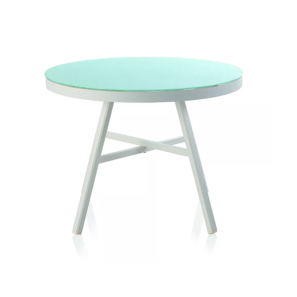 Table ronde 100x100 Cires Aluminium et Verre