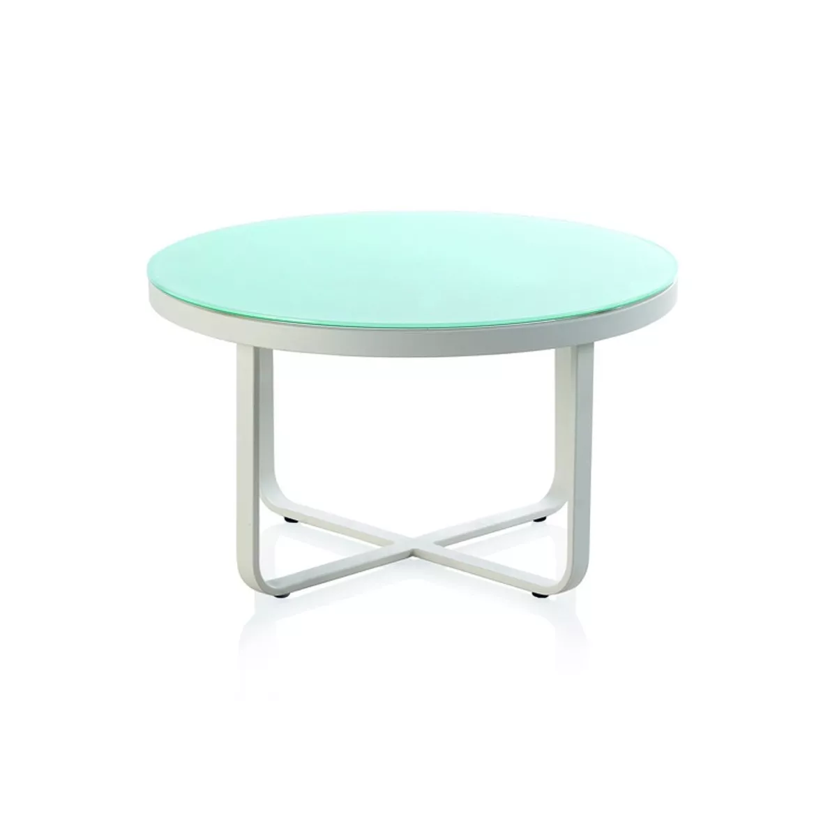 Table Basse ronde Cires Aluminium et verre 80x80