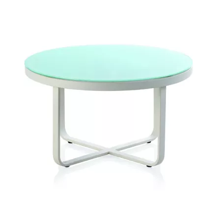 Table Basse ronde Cires Aluminium et verre 80x80