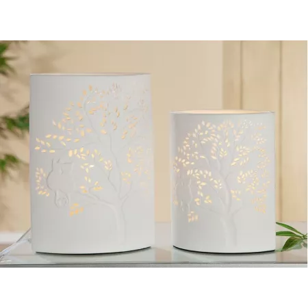 Lampe Arbre avec Chat Blanc