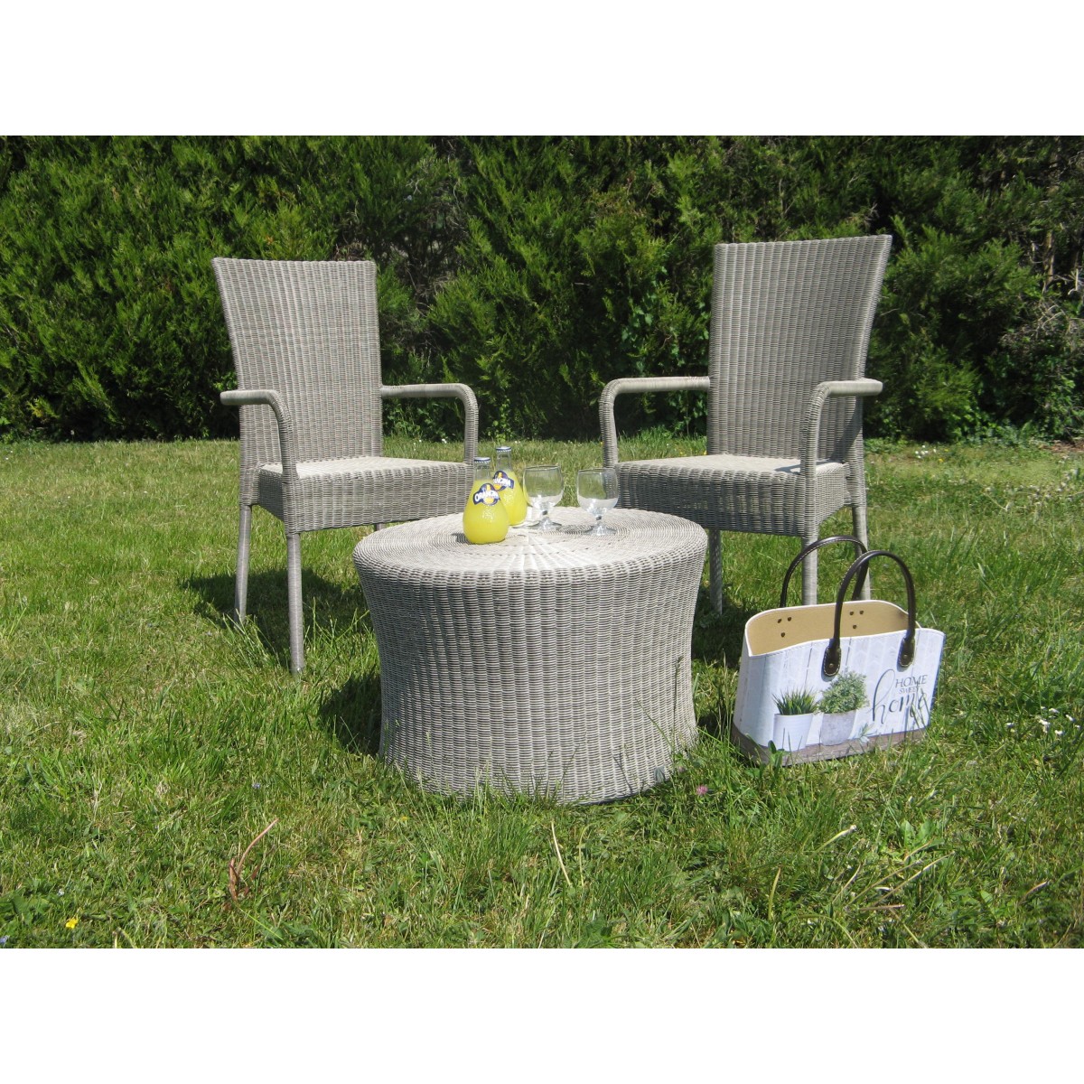 Coussin gris en option pour chaise de jardin Isabelle