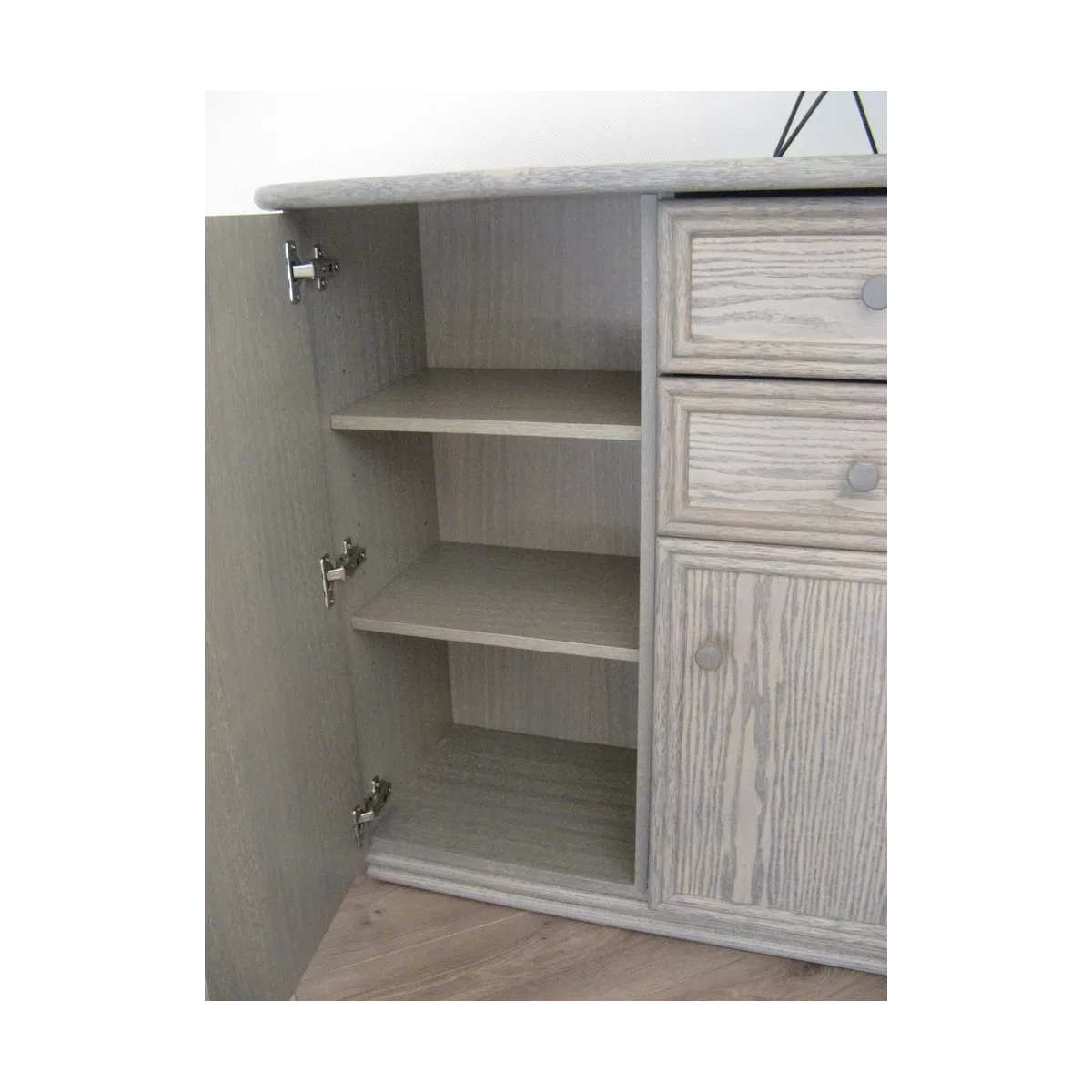 Meuble Delos 87x39 : 2 Portes et 2 Tiroirs Gris