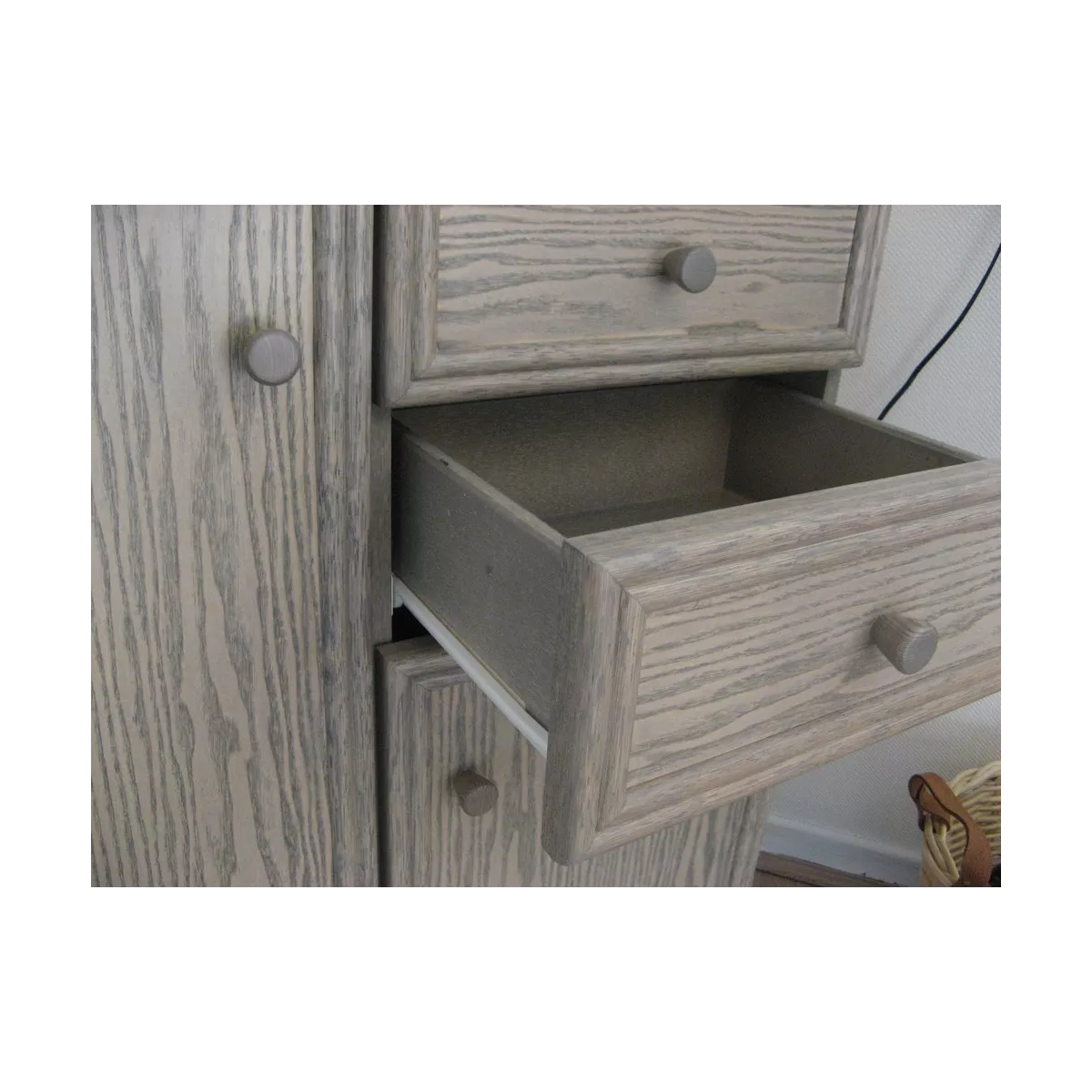 Meuble Delos 87x39 : 2 Portes et 2 Tiroirs Gris