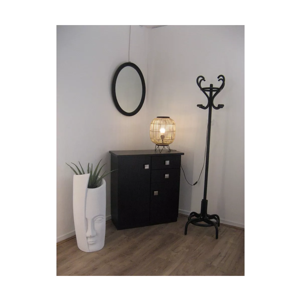 Meuble Naxos 84x37 : 2 Portes et 2 Tiroirs Noir
