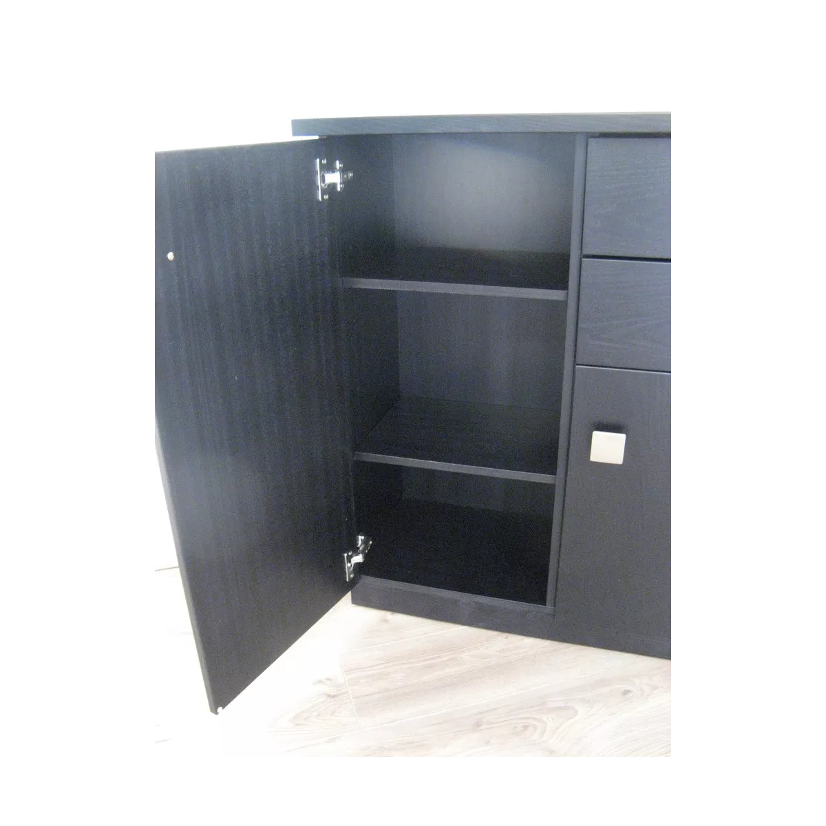 Meuble Naxos 84x37 : 2 Portes et 2 Tiroirs Noir