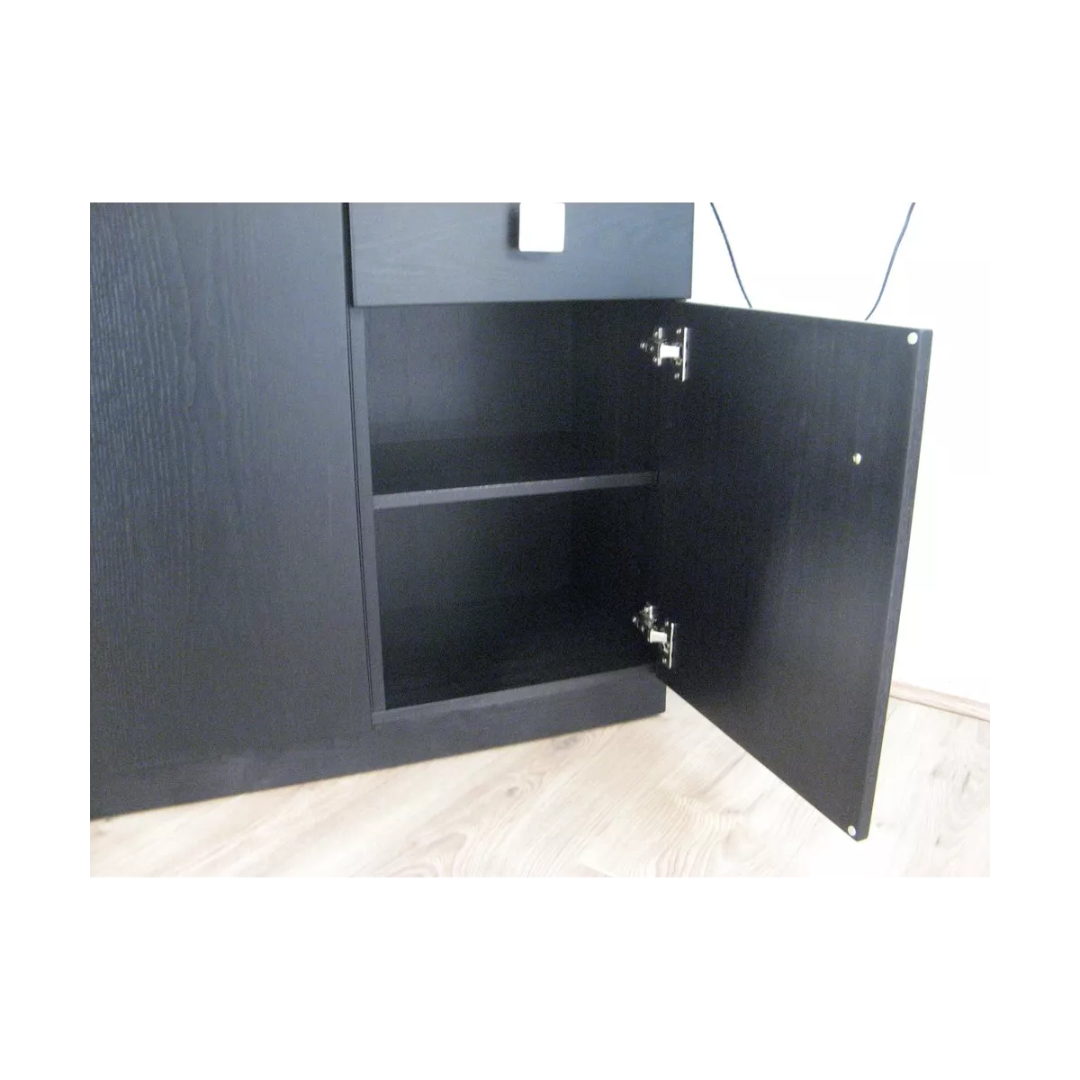 Meuble Naxos 84x37 : 2 Portes et 2 Tiroirs Noir