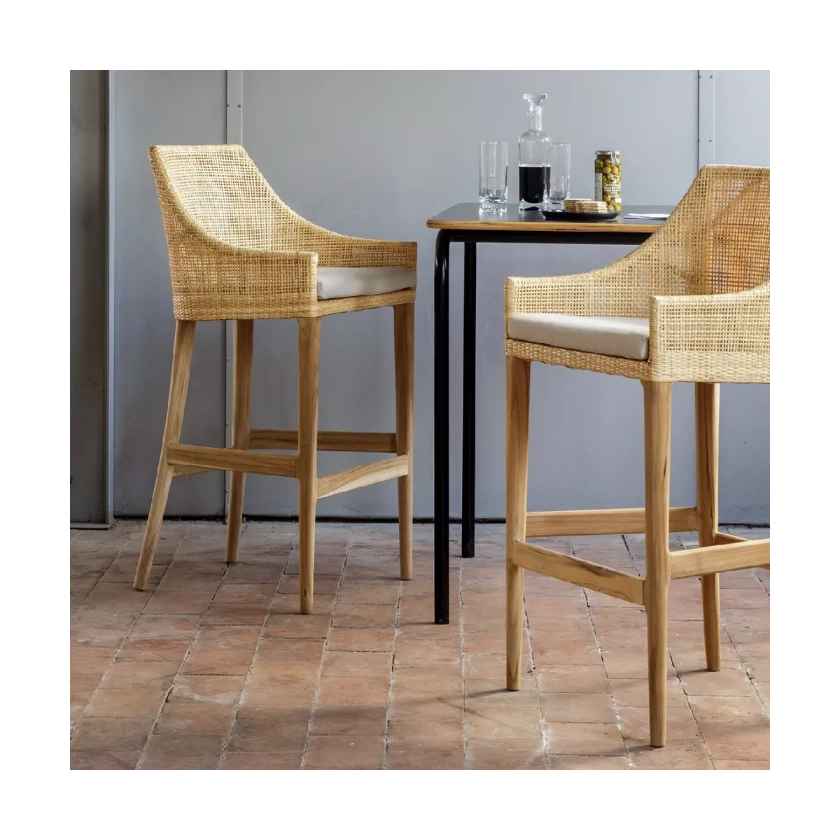 Tabouret de bar Saigon en rotin