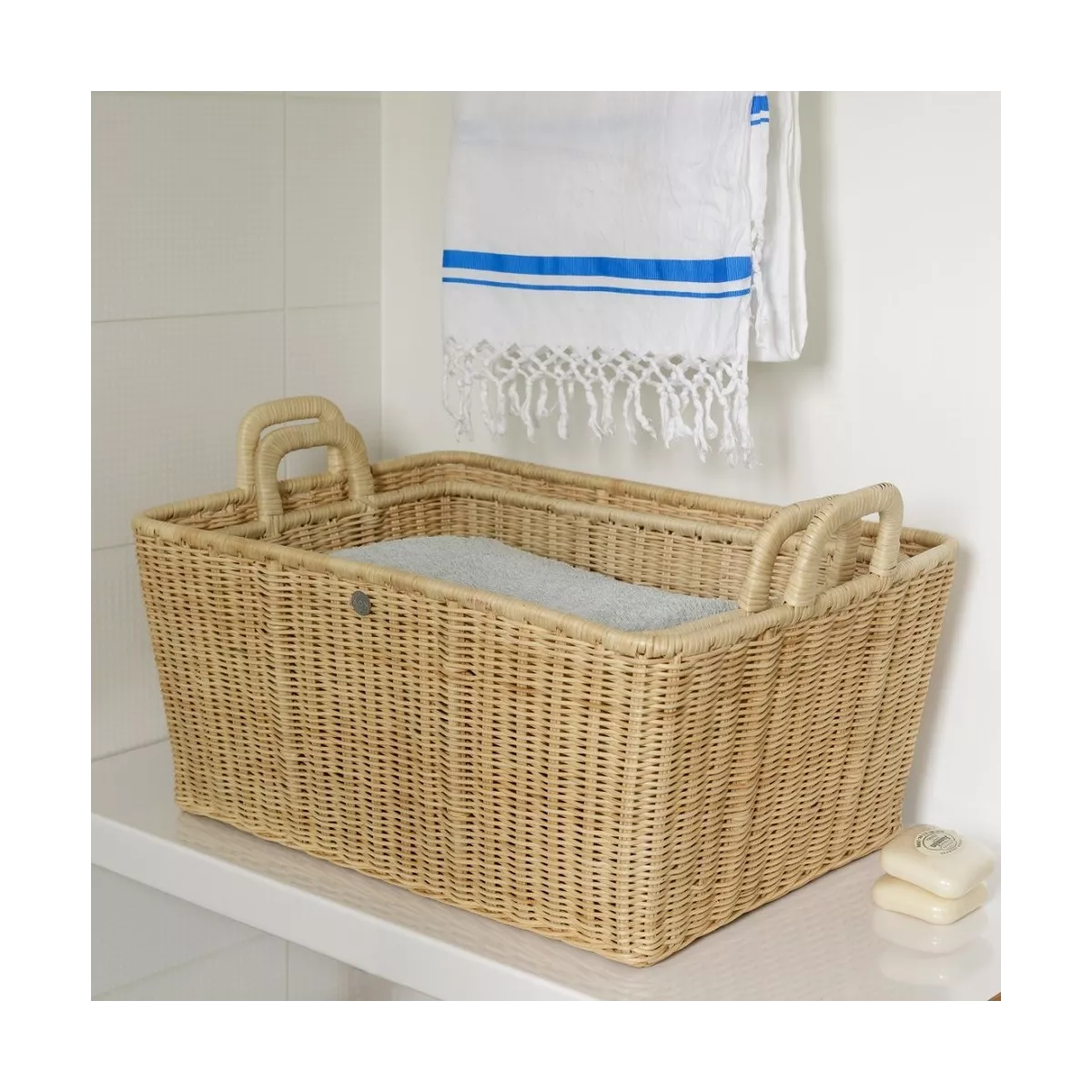 Lavandière Rectangulaire en rotin 60x39