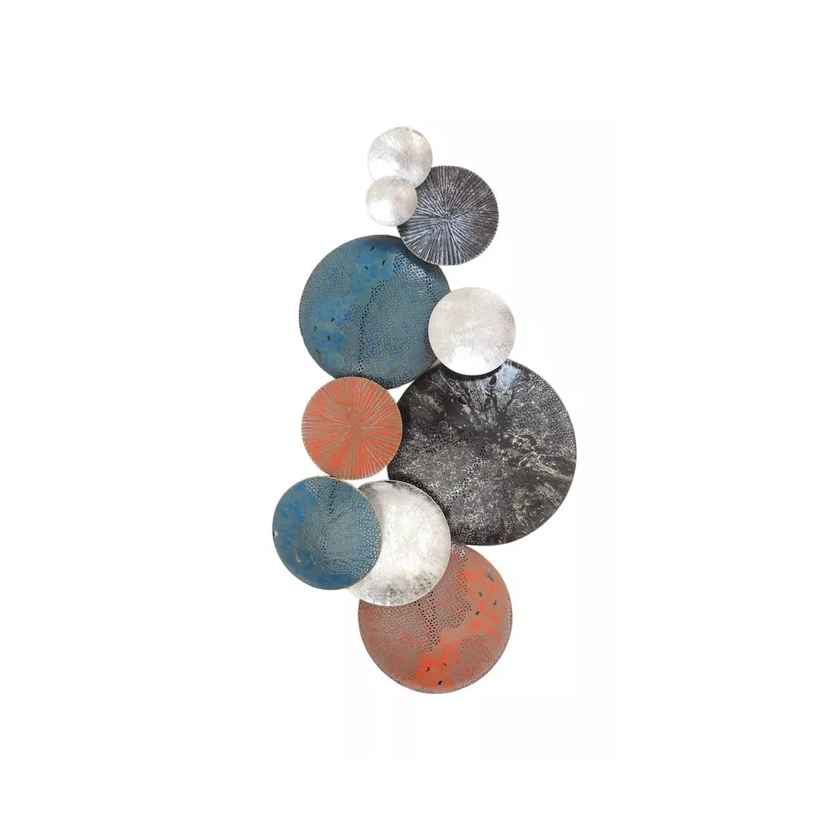 Déco Murale Disques Bleus Orange Gris 50x90