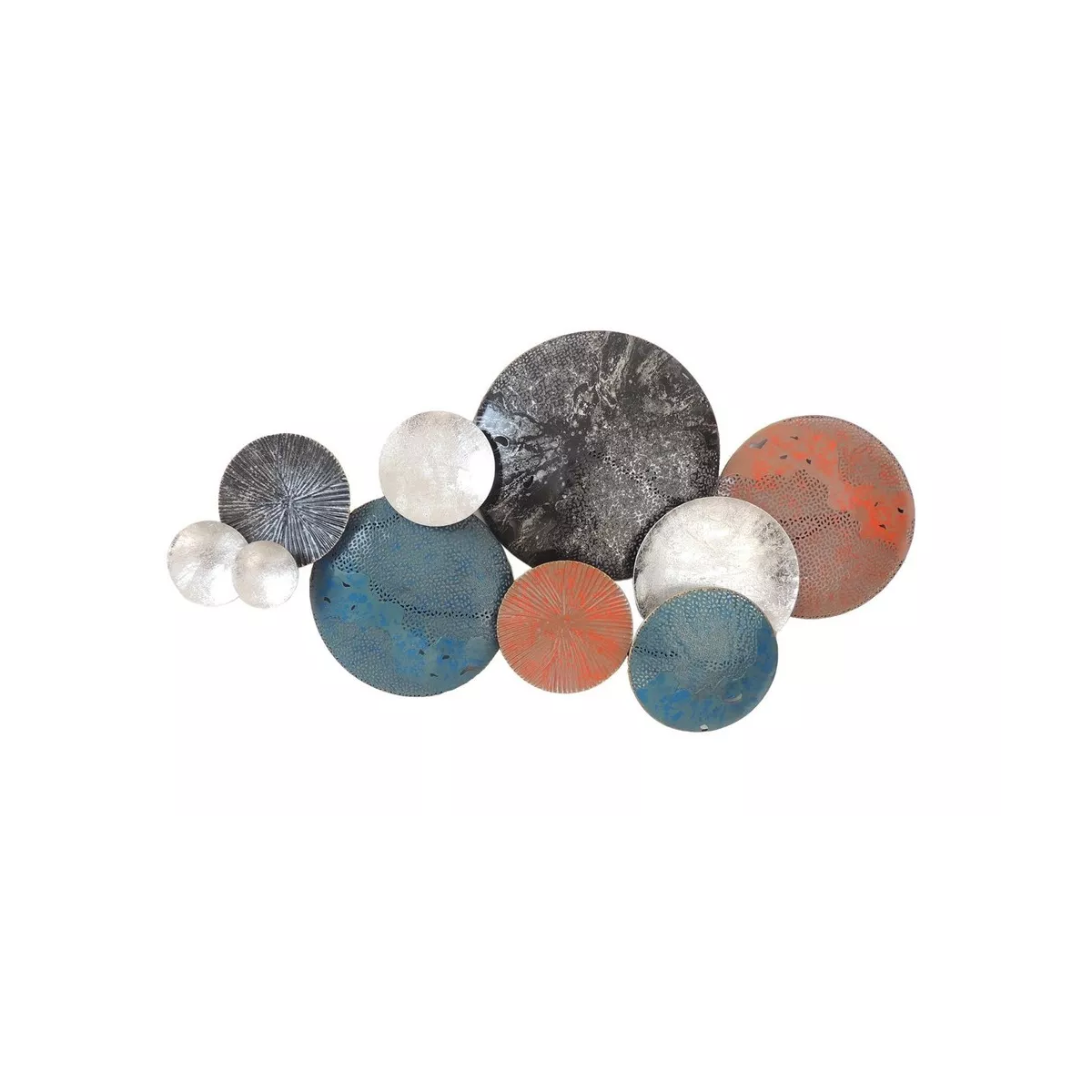 Déco Murale Disques Bleus Orange Gris 50x90