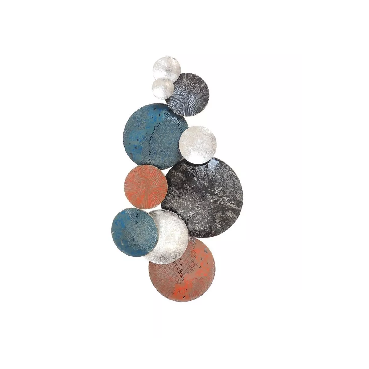 Déco Murale Disques Bleus Orange Gris 50x90