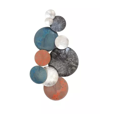 Déco Murale Disques Bleus Orange Gris 50x90