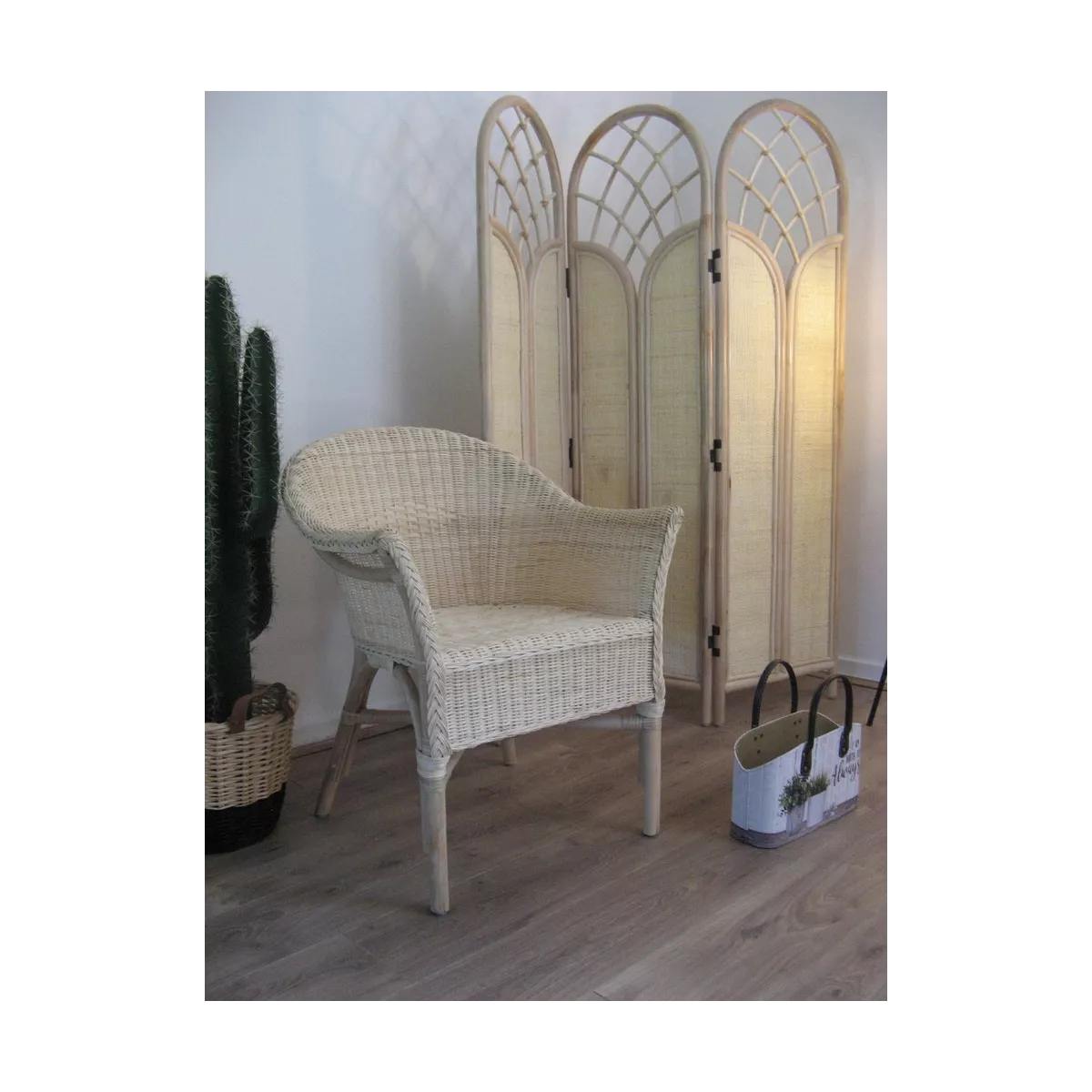 Paravent en Rotin Naturel