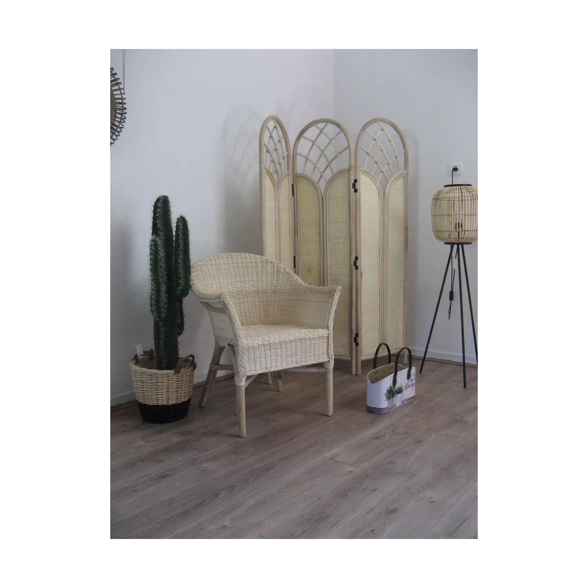 Paravent en Rotin Naturel