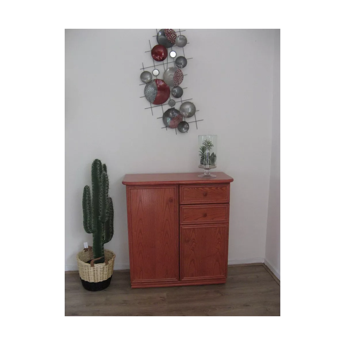 Meuble Delos 87x39 : 2 Portes et 2 Tiroirs Rojo