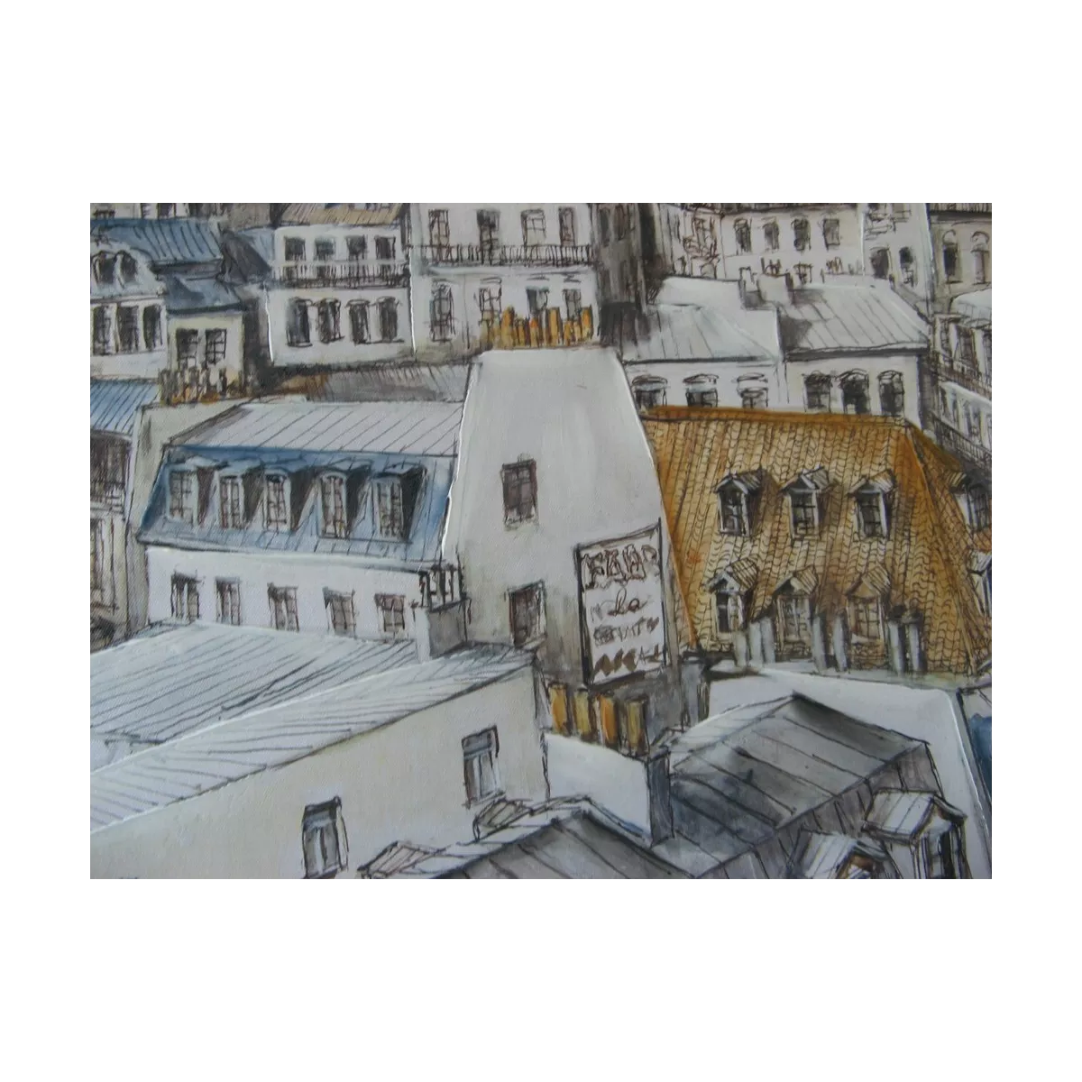 Tableau Toits de Paris II 90x70