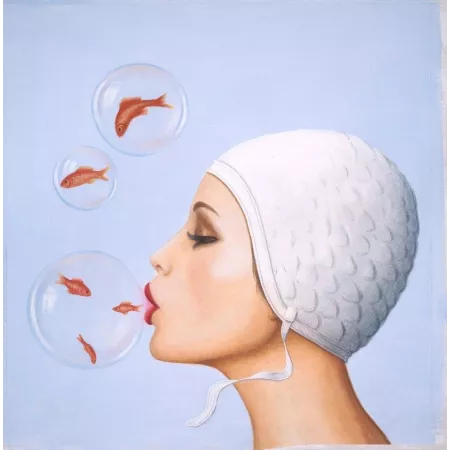 Tableau Baigneuse Bulles 75 X 75