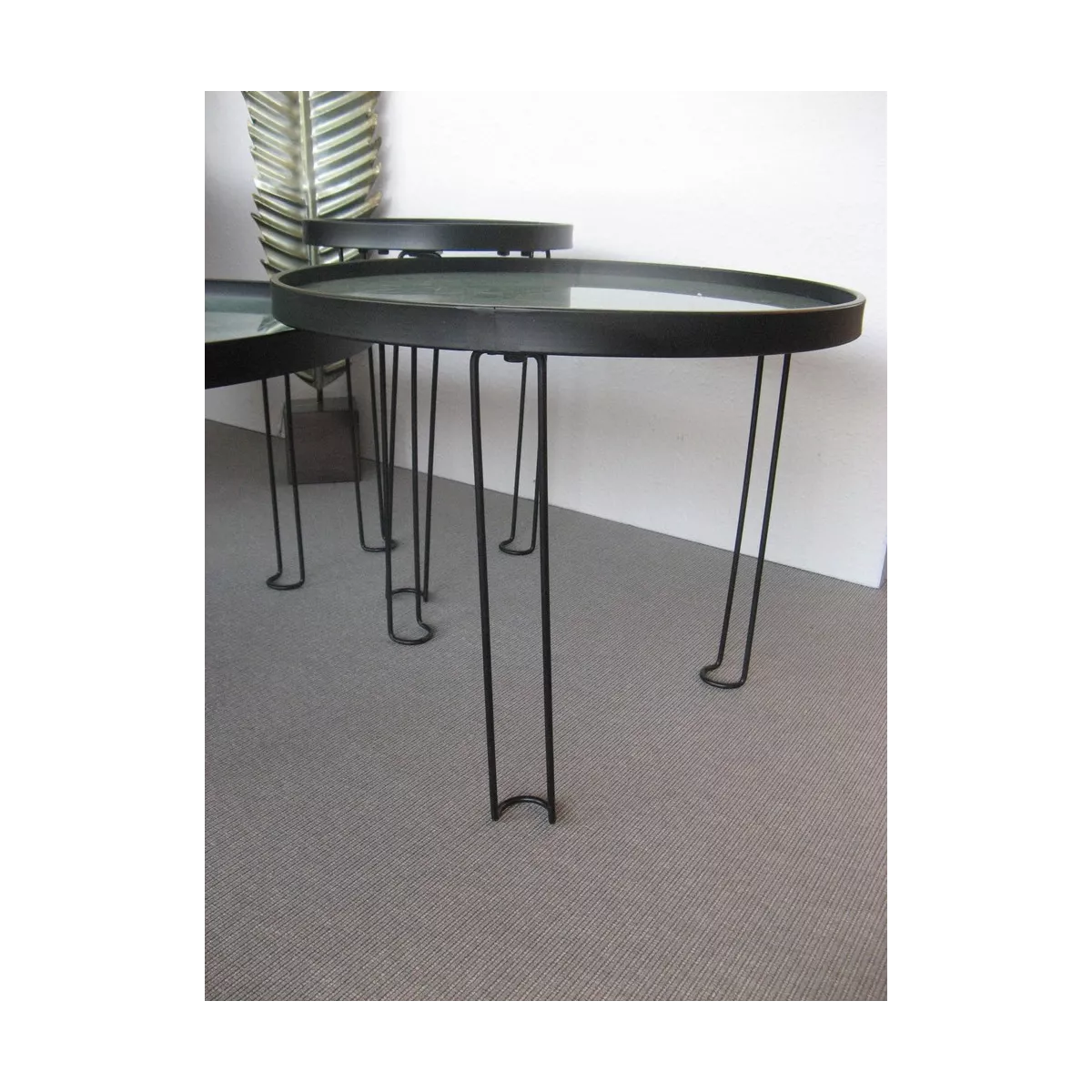 Table Basse Metal et aspect marbre 63x63