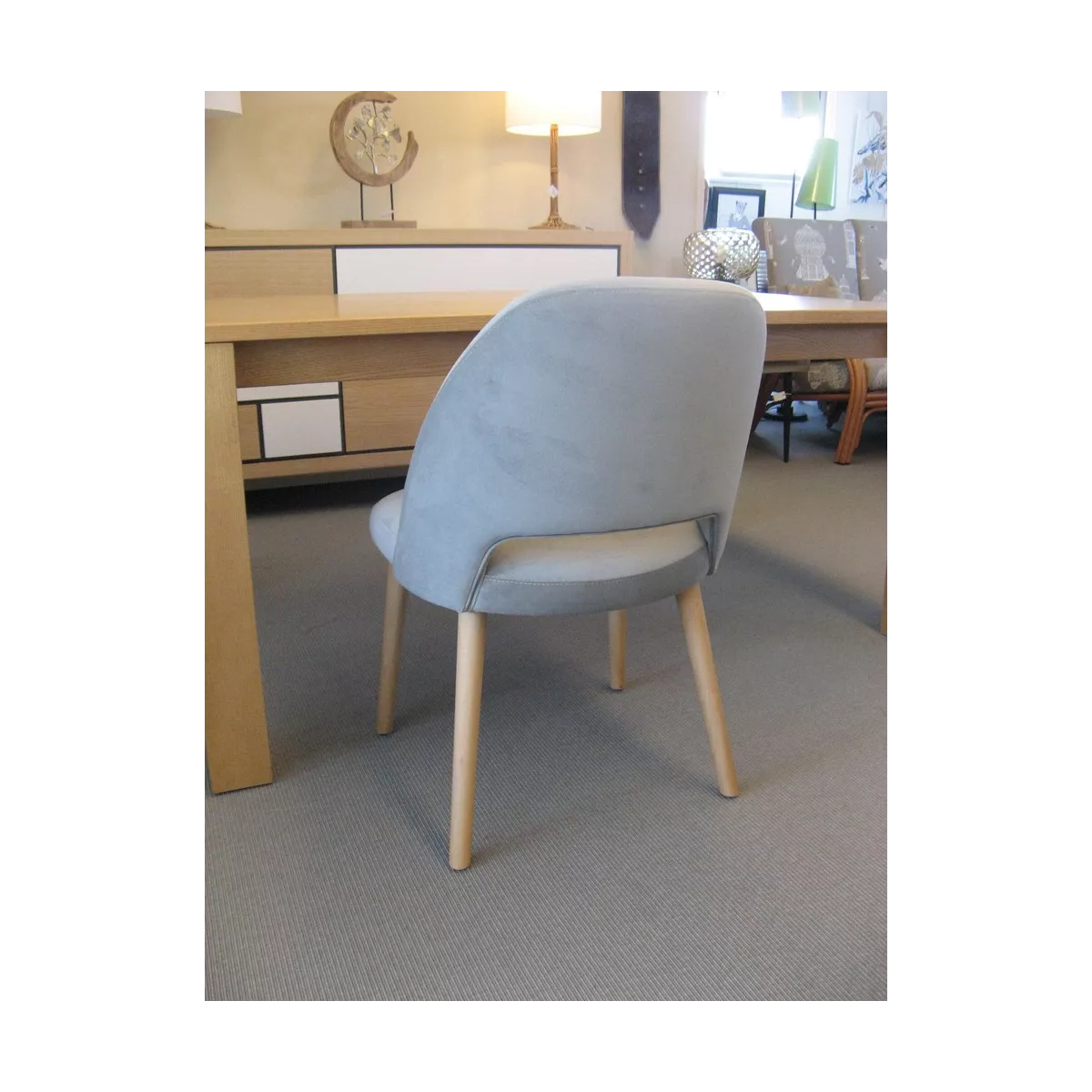 Chaise Joy Velours Gris Clair