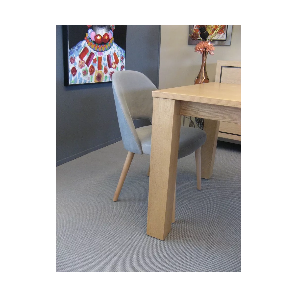 Chaise Joy Velours Gris Clair