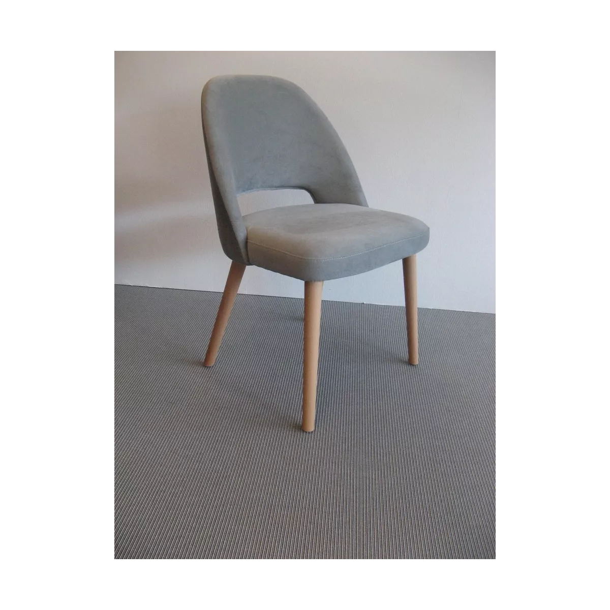 Chaise Joy Velours Gris Clair