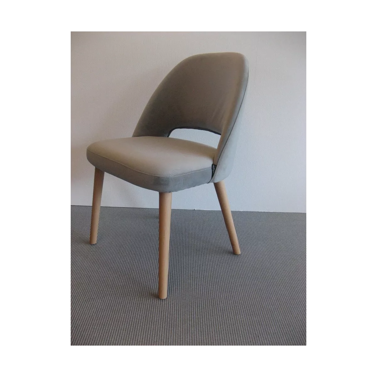 Chaise Joy Velours Gris Clair