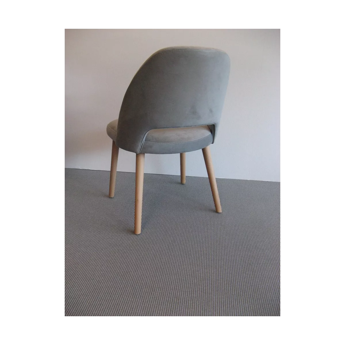 Chaise Joy Velours Gris Clair